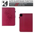 iPad Air 11 2026/iPad Pro 11 2022/iPad Air 2022 Butterfly Smart Folio-etui med kortlommer - Sterk rosa
