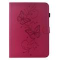 iPad Air 11 2026/iPad Pro 11 2022/iPad Air 2022 Butterfly Smart Folio-etui med kortlommer - Sterk rosa