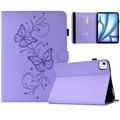 iPad Air 11 2026/iPad Pro 11 2022/iPad Air 2022 Butterfly Smart Folio-etui med kortlommer - Lilla