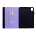 iPad Air 11 2026/iPad Pro 11 2022/iPad Air 2022 Butterfly Smart Folio-etui med kortlommer - Lilla