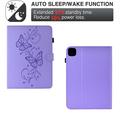 iPad Air 11 2026/iPad Pro 11 2022/iPad Air 2022 Butterfly Smart Folio-etui med kortlommer - Lilla