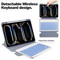 iPad Pro 11 2024/2025 360-graders roterende smartveske med Bluetooth-tastatur - Lilla