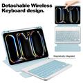 iPad Pro 11 2024/2025 360-graders roterende smartveske med Bluetooth-tastatur - himmelblå