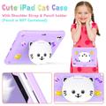 iPad Pro 11 2024/2025 Søt katt Hybrid-etui med kickstand - lys lilla