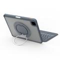 iPad Pro 11 2024/2025 TU3607P Bakgrunnsbelyst magnetisk tastaturetui med 360-graders roterende stativ - grå
