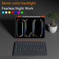 iPad Pro 11 2024/2025 TU3607P Bakgrunnsbelyst magnetisk tastaturetui med 360-graders roterende stativ - grå