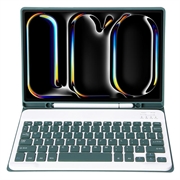 iPad Pro 11 2024/2025 Etui med Bluetooth-tastatur - Mørkegrønn