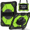 iPad Pro 11 2024/2025 Heavy Duty 360 Deksel med Håndrem - Grønn