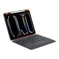 iPad Pro 13 2024/2025 TU3609P Bakgrunnsbelyst magnetisk tastaturetui med 360-graders roterende stativ - svart