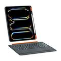 iPad Pro 13 2024/2025 TU3609P Bakgrunnsbelyst magnetisk tastaturetui med 360-graders roterende stativ - svart