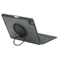 iPad Pro 13 2024/2025 TU3609P Bakgrunnsbelyst magnetisk tastaturetui med 360-graders roterende stativ - svart
