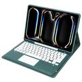 iPad Pro 13 2024/2025 Etui med Bluetooth-tastatur - Mørkegrønn