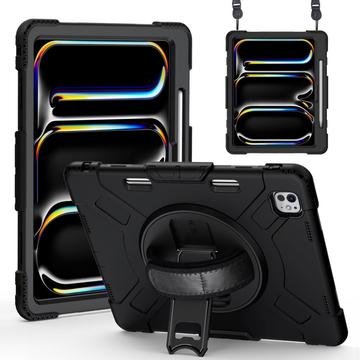 iPad Pro 13 2024/2025 Heavy Duty 360 Deksel med Håndrem - Svart