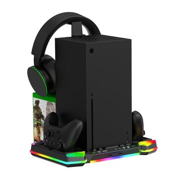 iPega PG-XBX025S Multifunksjonelt ladestativ med kjøler og RGB for Xbox - Svart