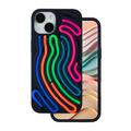 iPhone 11 DIY slangesilikon-deksel med fargede snorer - svart