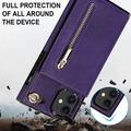 iPhone 11 Hybrid-deksel med lommebok og nøkkelbånd - Lilla