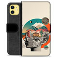 iPhone 11 Premium Lommebok-deksel - Abstrakt Collage