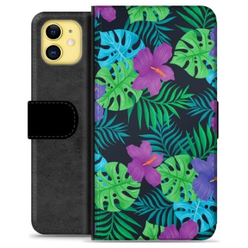 iPhone 11 Premium Lommebok-deksel - Tropiske Blomster