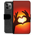 iPhone 11 Pro Max Premium Lommebok-deksel - Hjertesilhuett
