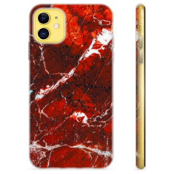 iPhone 11 TPU-deksel - Rød Marmor