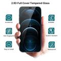 iPhone 12/12 Pro Lippa 2,5D heldekkende Skjermbeskyttere Panzerglass - 9H - svart kant