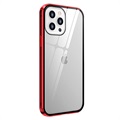 iPhone 12/12 Pro Magnetisk Deksel med Herdet Glass - Rød