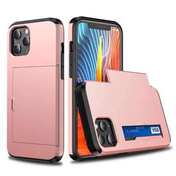 iPhone 12/12 Pro Hybrid-deksel med Skyvekortspor - Roségull