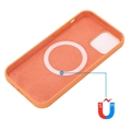 iPhone 12 Mini Liquid Silikondeksel - MagSafe-kompatibel - Oransje
