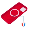iPhone 12 Mini Liquid Silikondeksel - MagSafe-kompatibel - Rød