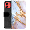 iPhone 12 mini Premium Lommebok-deksel - Elegant Marmor