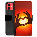 iPhone 12 mini Premium Lommebok-deksel - Hjertesilhuett