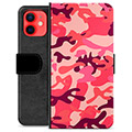 iPhone 12 mini Premium Lommebok-deksel - Rosa Kamuflasje