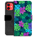 iPhone 12 mini Premium Lommebok-deksel - Tropiske Blomster