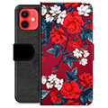 iPhone 12 mini Premium Lommebok-deksel - Vintage Blomster