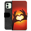 iPhone 12 Premium Lommebok-deksel - Hjertesilhuett