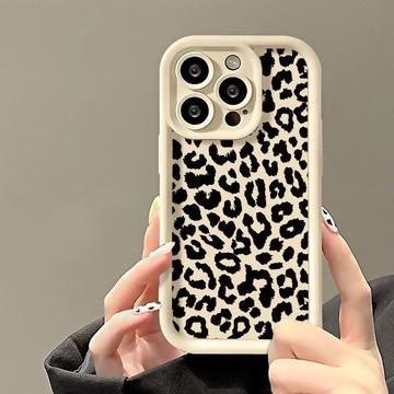 iPhone 12 Pro TPU-deksel med leopardtrykk - hvit