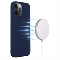 iPhone 12/12 Pro Liquid Silikondeksel - MagSafe-kompatibel (Åpen Emballasje - Bulk)  - Mørkeblå