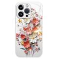 iPhone 12 Pro Max Hybrid-deksel med blomsterbukett - Hvit