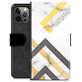 iPhone 12 Pro Max Premium Lommebok-deksel - Abstrakt Marmor