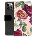iPhone 12 Pro Max Premium Lommebok-deksel - Romantiske Blomster