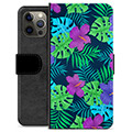 iPhone 12 Pro Max Premium Lommebok-deksel - Tropiske Blomster