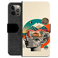 iPhone 12 Pro Max Premium Lommebok-deksel - Abstrakt Collage