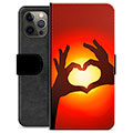 iPhone 12 Pro Max Premium Lommebok-deksel - Hjertesilhuett