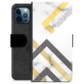 iPhone 12 Pro Premium Lommebok-deksel - Abstrakt Marmor