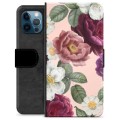 iPhone 12 Pro Premium Lommebok-deksel - Romantiske Blomster