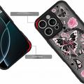iPhone 12 Pro Stilig beskyttende magnetisk-deksel - sommerfugler / roser