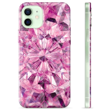 iPhone 12 TPU-deksel - Rosa Krystall