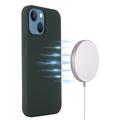 iPhone 13 Liquid Silikondeksel - MagSafe-kompatibel - Mørkegrønn