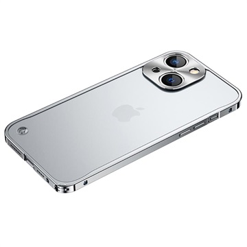 iPhone 13 Metall Bumper med Plast Bakbeskytter - Sølv