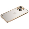 iPhone 13 Mini Metall Bumper med Herdet Glass Bakbeskytter - Gull